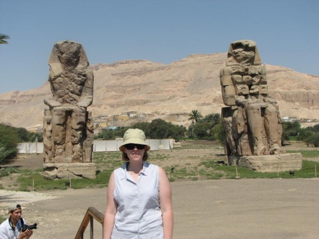 The Colossi of Memnon. Near Thebes on the West Bank of the River Nile.