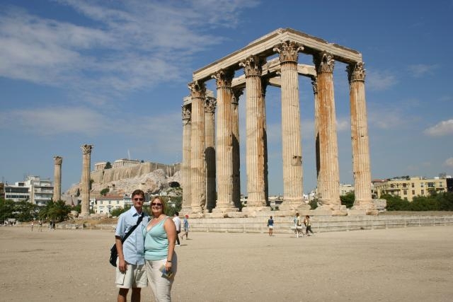 Ruins of Olympian Zeus temple, Athens.