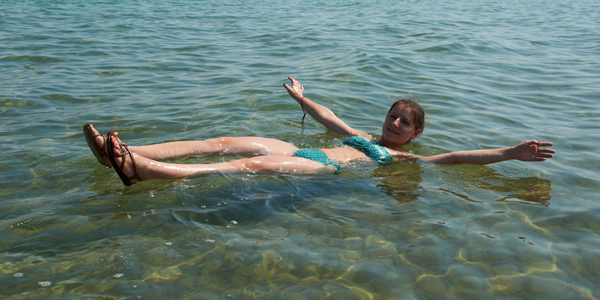 Floating in the Dead Sea